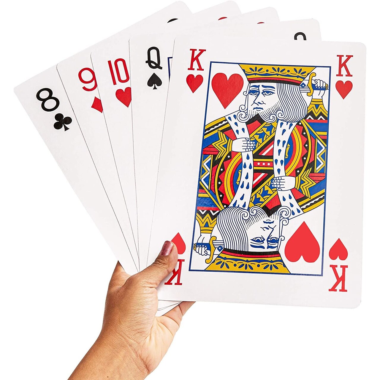 Extra Large Playing Cards - 8x11-inch Full Oversized Jumbo Print Deck for Poker, Bridge, Casino Game Nights, (54 Cards)